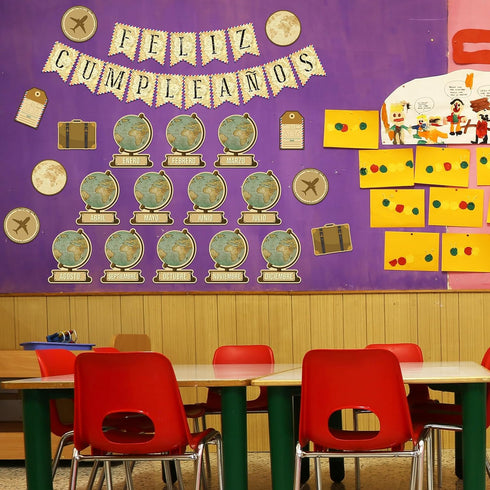 Spanish Happy Birthday Bulletin Board Set, Classroom Decorations, Birthday Chart, Calendar, Feliz Cumpleaños Supplies