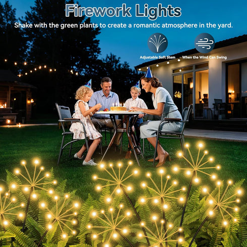 2 Pack Slyuexu Solar Garden Lights Waterproof Swaying Starburst Light Solar Outdoor Lights for Yard Patio Walkway
