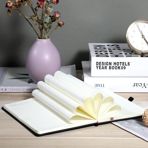 CAGIE Lined Journal Notebook for Work, 196 Pages, Medium 5.7" x 8.3", Hardcover with Pen Loop, Sky Blue
