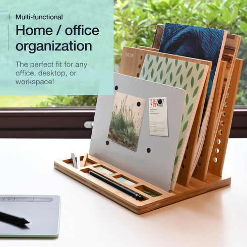 Bamboo Wood Desk Organizer: 3-Tier Non-Slip File Holder, Mail Organizer, Effortless Assembly, Perfect for Desk System