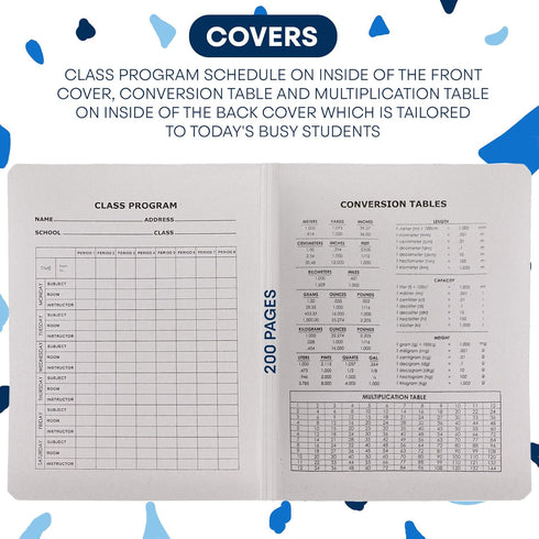 Emraw Marble Composition Notebook, Wide Ruled, Black and White, 100 Sheets, 4 Pack