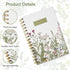 Vintage Wildflower Spiral Journal Notebook, 80 Sheets A5 Retro Floral College Ruled with Twin-Wire Binding