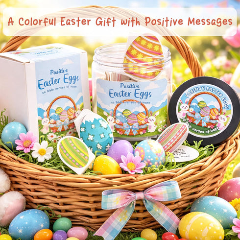 60 Christian Easter Basket Stuffer For Kids, Teens, Positive Easter Eggs Bible Verses of Hope Christian Easter Gifts