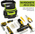 Tool Belt with Magnetic Tool Pouch, 14-Pockets Adjustable & Detachable Tool Pouch for Electrician, Carpenter,