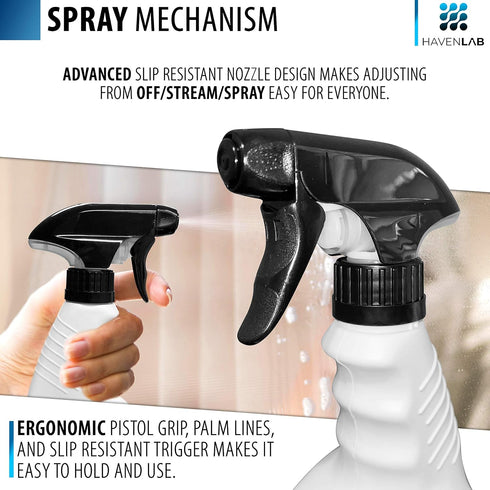 32oz 3 Pack Reusable Plastic Spray Bottle Sprayer for Auto Detailing, Water Plants, Grilling, Haircuts, Cleaning