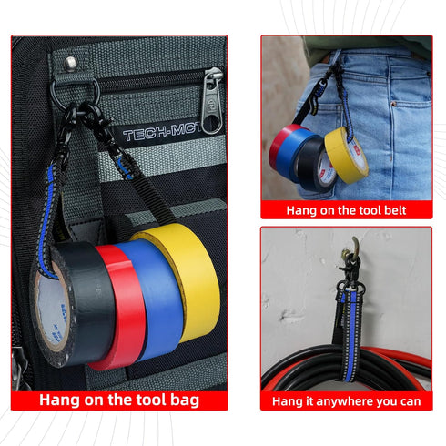 MELOTOUGH Blue Tape Thong Electrical Tape Holder, 2pcs with Trigger Snap Hook for Tool Bag
