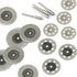 40 Pcs Diamond Cutting Wheel Set, 25mm/30mm/35mm/40mm with 8 Pcs 3mm Mandrel and 2 Pcs Screwdriver