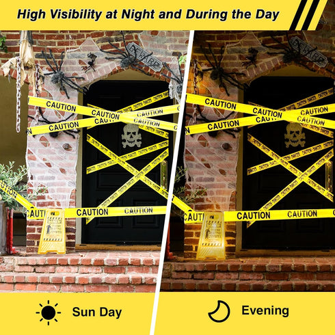 1 3 Inch 1000FT SWRT Roll Premium Yellow Caution Tape, x Bright Hazard Tape with Bold Black Text for Danger