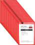 Nezyo 50 Pieces Dry Erase Pockets, Reusable Plastic Sleeves, Clear Sleeves for Classroom, Job Ticket Shop Holder (Red)