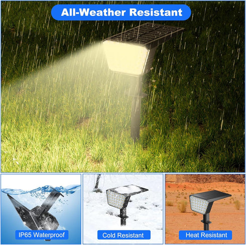 DEALGADGETS IP65 44 3 4 Pack Solar Spot Lights Outdoor, Waterproof LED Landscape Spotlights, Solar Powered Spotlight