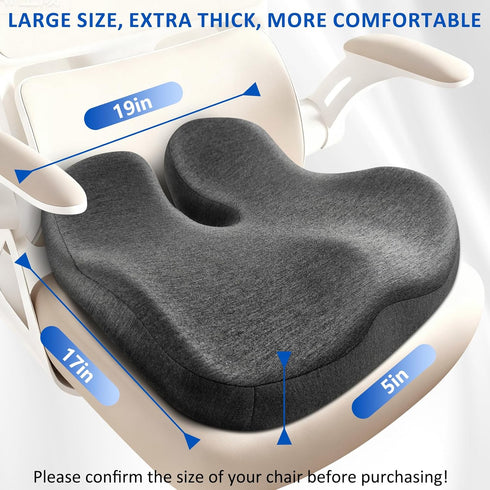 Tailbone Thickened Seat Cushions for Office Chairs,Ergonomic Memory Foam seat CushionSciatica Pain Relief Pillow
