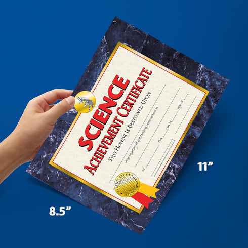 HAYES SCHOOL PUBLISHING VA571 Science Achievement Certificate, 8-1/2" x 11", Pack of 30