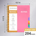 CAGIE 5 Subject College Ruled Notebook, 6'' x 8'' Hardcover with 5 Removable Dividers, 204 Pages