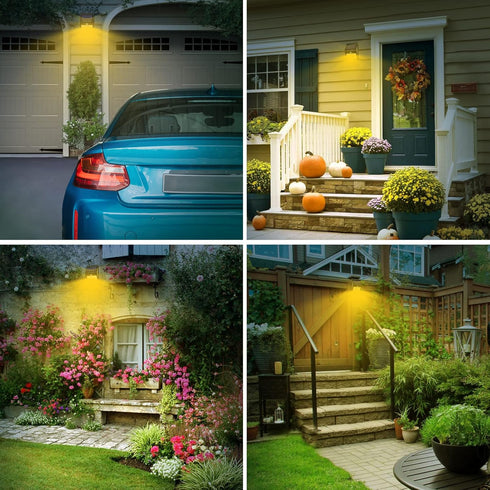 2 Pack Solar Motion Lights Outdoor - 100LED Wireless IP65 Waterproof Security Lights for Front Door and Backyard