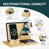 Valentine's Day Gifts for Men Wood Phone Docking Station with Separate Phone Stand, Bedside Desk Organiser and Key