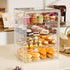 3 Countertop, 10.63''L 10" 14.17" JOYZAN Pastry Display Case, Tier Bread Box for Kitchen Acrylic Bread Container