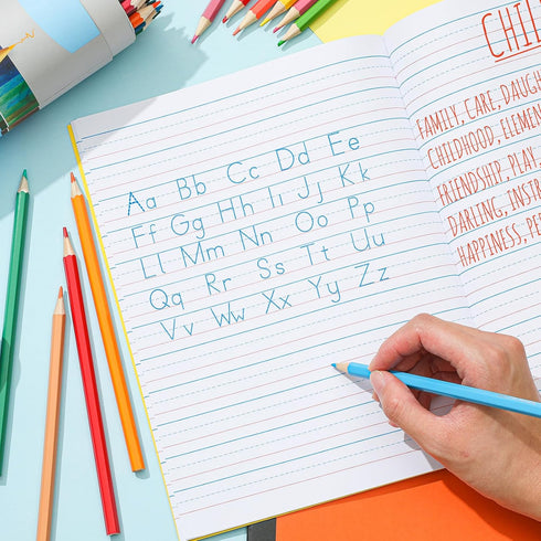 Henoyso 6 Pcs Primary Composition Notebook, 60 Pages, 9.75" x 7.50" for Kids Handwriting Practice