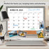 Monthly Whiteboard Calendar & Corkboard for Wall, Magnetic 17"x13" Dry Erase Board with Gray Wood Framed, 2in1 White Board Cork Board Combo, Calendar Bulletin Board for Kitchen Planner Memo Office by ABERLLS