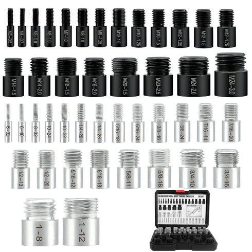 Nut and Bolt Thread Checker, 44 Male/Female Gauges for 23 Inch & 21 Metric Sizes