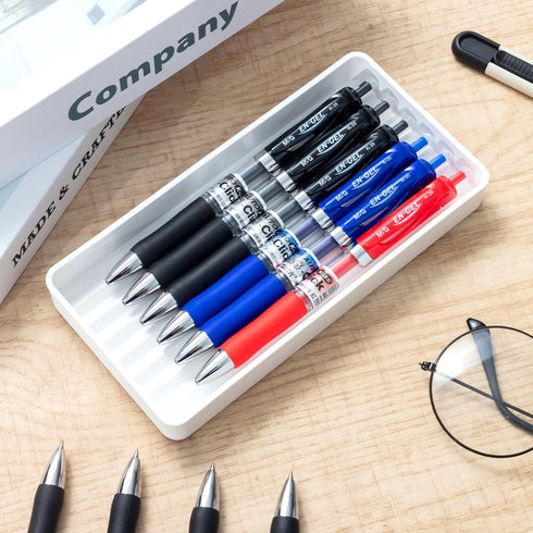 M&G Gel Pens, 0.5mm Black Gel Pens Medium Point, 30 PCS Retractable Gel Ink Rollerball Pens, Gel Ink Pens with Premium Ink & Comfort Grip for Smooth Writing (6 Blue + 3 Red) by M&G