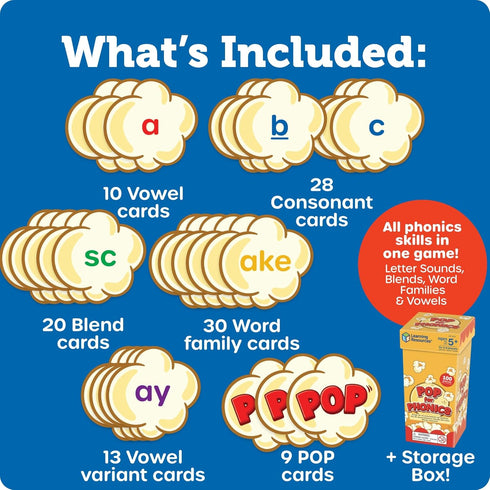 5-7, Learning Resources POP for Phonics - Learn to Read Phonics Flash Cards, Kindergarten Learning Games for Kids