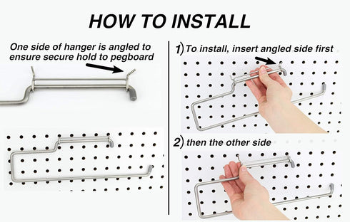 RightArrange One-Handed Tear Pegboard Paper Towel Holder - Stainless Steel for Kitchen, Garage, Craft Room
