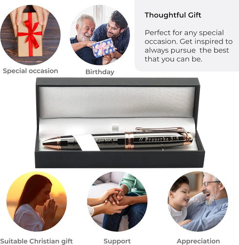 Inkstone Proverbs 3:5 Engraved Gift Pen - Trust in the Lord with All Your Heart, Inspirational Christian Gift