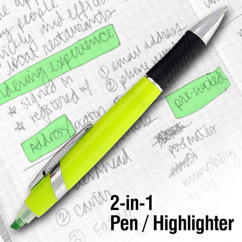 SyPen Highlighter with Ballpoint Pen Combo, 10 Pack in Bright Colors