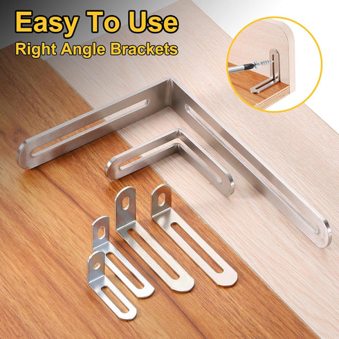 8Pcs 1.97"x0.94"x0.47" (50x24x12mm, uxcell L-Shaped Brackets Corner Brace, Corner Bracket Shelf Bracket Right Angle