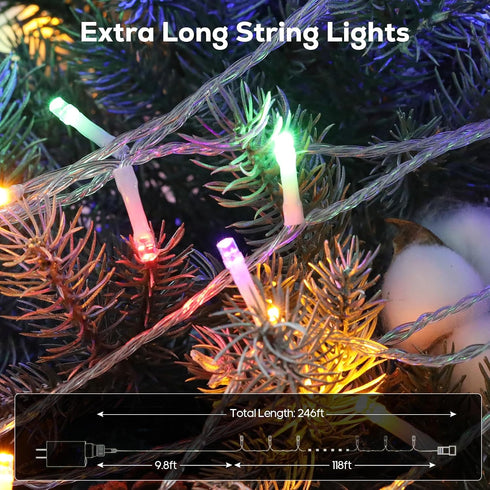 600 246FT 11 LED Christmas Lights Outdoor Waterproof, Twinkle Lights, Color Changing String Lights with Lighting Modes