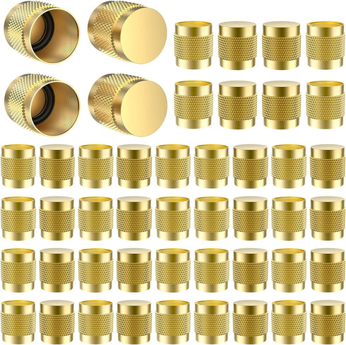 50 Pcs 1/4" Flare Cap, Round Brass with Neoprene O Ring Seal for Plumbing and HVAC