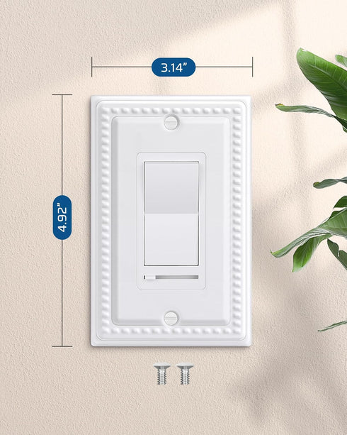 DEWENWILS 4 Pack Metal Outlet Covers, Classic White Finish Light Switch Cover Plates for Electrical Outlets
