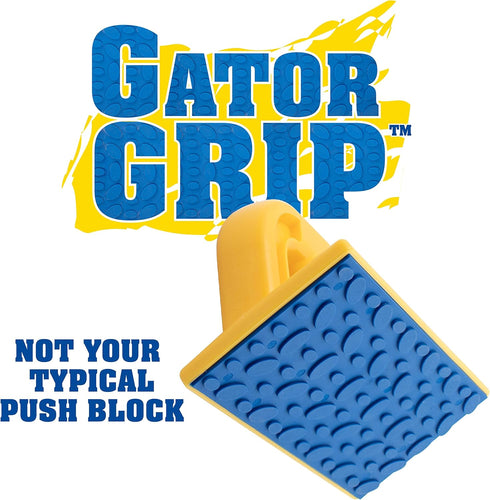 Gator Grip Safety Push Block 2 Pack, Blue Rubber Pattern for Superior Gripping Power on Router Tables