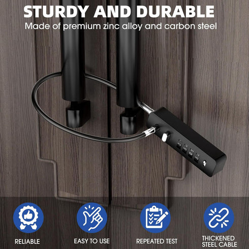Cable Locks with Combination - 23.6 Inch Steel Small Cable Rope Locks with 4-Digit Combination, Resettable Code for