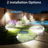 6000K, 9.8ft IP65 2 Pack T-SUNUS Christmas Solar Powered LED Spot Light White Separated Panel with Cable Waterproof