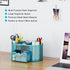 EasyPAG Mesh Desk Organizer, Multi-functional Stationery Holder for School Supplies, 9 Compartments, Blue