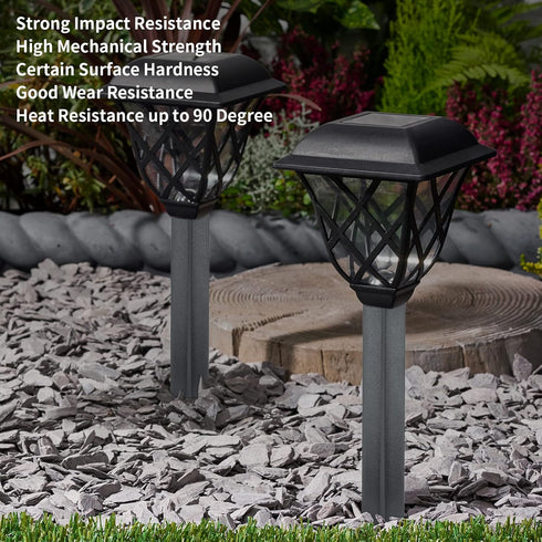 8PCS 8.25 Inch Torch Stake Pathway Light Replacement, Plastic Solar Stake for Garden and Pathway Lamps (Head Dia