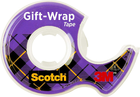 Scotch Gift-Wrap Tape, 2 Rolls, 3/4 x 600 Inches, The Go-to Tape for Holiday Gift Wrapping, Dispensered