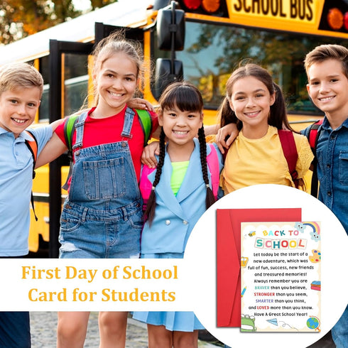 Frvyherz 3rd 5th 6th 1st Back to School Card for Kids Students, First Day of School Card for Daughter Son, Back