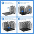 RETON 2 Pack 5-Section Mesh File Sorter Organizer for Desktop, Black Metal Vertical Desk File Organizer, Adjustable
