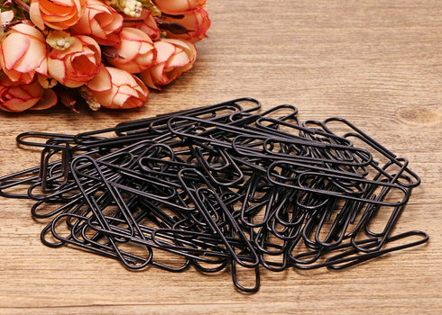 Tupalizy 2 Inch Large Smooth Paperclips, 60PCS Decorative Memo Note Clips for Document Organizing (Black)