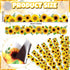 Capoda 24 Pcs Rustic Farmhouse White Wood Magnetic Borders for Classroom Whiteboard Summer Sunflower Trim Decorations