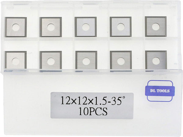 DLtools 12mm Carbide Inserts for Wood, 4-Edge Square Straight Replacement Cutters for Woodworking