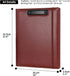 Wonderpool A5 PU Leather Clipboard Portfolio Recipe Binder Notepad Holders - Document Case for Office Travel (A5, Brown)