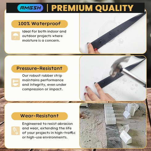Neoprene Rubber Strip, 1" Wide x 1/8" Thick x 10 Ft Long Solid Rubber Roll for DIY Gasket, Seal, Crafting, Protection