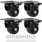 Finnhomy 3 Inch Caster Wheels Set of 4, Heavy Duty Low Profile Plate Swivel Casters with Brake, Black