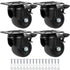 Finnhomy 3 Inch Caster Wheels Set of 4, Heavy Duty Low Profile Plate Swivel Casters with Brake, Black