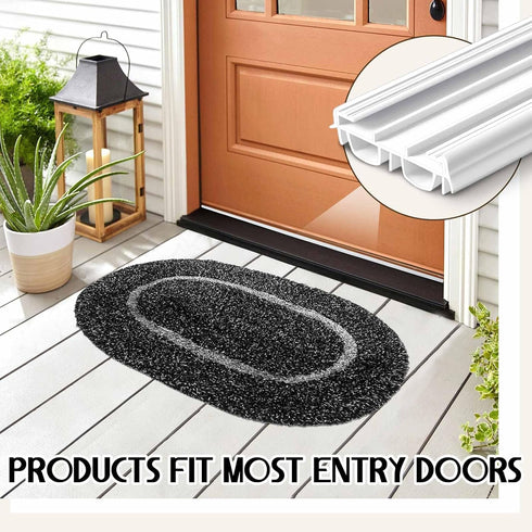 Pushglossy 2 36" 1-3/4" Pcs Slide on Door Sweep Wide Vinyl Weatherstrip Seal for Exterior Doors, Energy Efficient Draft