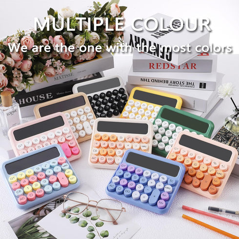 Mechanical Switch Calculator, Purple Cute 12 Digit Large LCD Display for Everyday Life and Basic Office Work