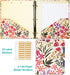 Binditek 3 Ring Binder, 1 Inch Round Ring with 5-Tab Dividers, 2 Interior Pockets, Floral Design, 175 Sheet Capacity